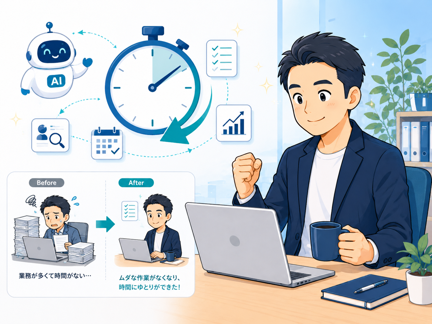 AI導入で採用業務の時間削減 Before/After